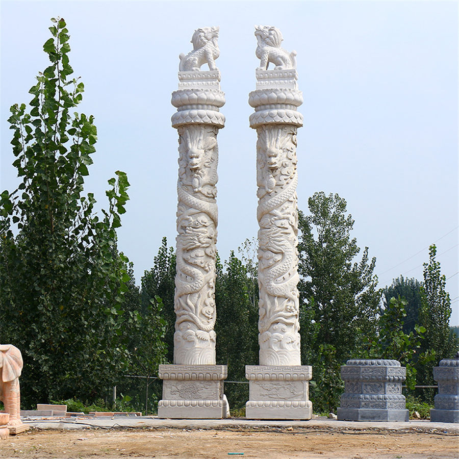 曲陽(yáng)石材雕刻-石雕生肖柱