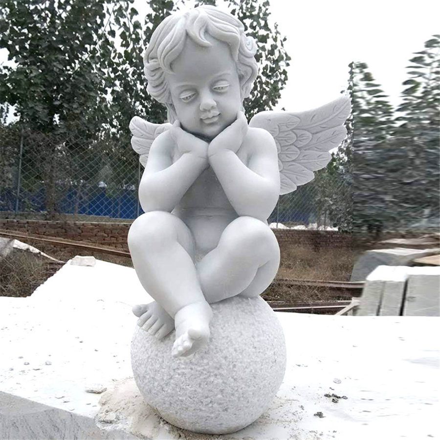 曲陽(yáng)石材雕刻-漢白玉小天使